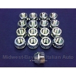 Lug Nut SET 16x - Open Ended, Short Head 19mm, M12x1.25 - NEW