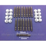 Lug Stud and Nut KIT (16x) 70mm 12x1.25 - NEW