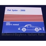 Owners Manual (Fiat 124 Spider 2000 1982) - NEW