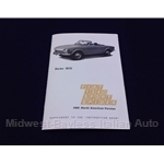 Owners Manual (Fiat 124 Spider 1972) Supplement - NEW