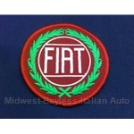 Round "FIAT" Patch - Red back Silver FIAT Green Wreath