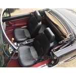 Seat Pair Front Black (Fiat Pininfarina 124 Spider, Coupe ALL) - NEW