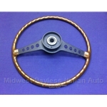 Steering Wheel - 15" Wood Grain (Fiat 124 Spider 1973-78, 124 Coupe 1973, 850 Spider 1973) - U8.5