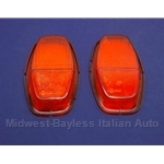 Tail Light Turn Signal Lens SET 2x Left + Right RED (Fiat 128 3P 1976-79) - OE