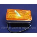 Turn Signal Assembly Front - Left or Right (Fiat 128 Sed/Wgn 1970-72, 124 Coupe, 850 Cpe/Sed) - OE NOS