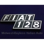 Badge Emblem "Fiat 128" Plastic (Fiat 128 1972-76) - OE NOS