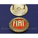 Badge Emblem "FIAT" 58mm Bronze Enamel for Grille - FACTORY OE (Fiat 124 Spider 1968-74) - U8.5
