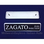 Badge Emblem "ZAGATO FUEL INJECTION" (Lancia Beta 1981-82) - U8