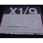 Restoration Decal - Side Decal Pair WHITE - "FIAT" + "X1/9"
