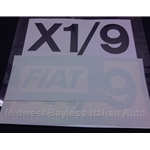 Restoration Decal - Side Decal Pair KNOCK OUT / STENCIL - "FIAT" + "X1/9"