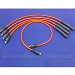 Spark Plug Wire Set - PREMIUM Red (Fiat 124 DOHC 1967-70, Fiat 124 OHC All) - NEW