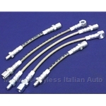 Brake Hose KIT - 5x Stainless Braided Lines  (Fiat 124 Spider, Coupe) - NEW