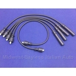 Spark Plug Wire Set - PREMIUM Black (Lancia Beta 1979 w/Block Mounted Dist.) - NEW
