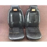 Seat Pair (Fiat Bertone X1/9 1983-88) Black Leather - U7.5