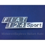 Badge Emblem "Fiat 124 Sport" (Fiat 124 Coupe 1970-75) - U8