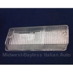 Turn Signal Lens Front Right - Clear (Fiat X1/9 1974-75 North America + All Series 1) - OE NOS