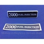 Badge Emblem "2000 FUEL INJECTION" Decal (Lancia Beta 1981-82) - NEW