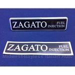 Badge Emblem "ZAGATO FUEL INJECTION" Decal (Lancia Beta 1981-82) - NEW