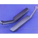 Arm Rest PAIR - Black Stitched / Chrome Piping Complete (Pininfarina 124 Spider 1983-On + All Fiat 124 Spider, Fiat Bertone X1/9 All, 128) - OE NOS