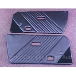 Door Panel PAIR (Fiat Bertone X1/9 1979-84 + 1985-88) Black Leather - OE NOS