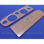 Dash Instrument Cluster / Glove Box Wood Panel SET 5-Hole (Fiat Pininfarina 124 Spider 1983-85) - OE NOS