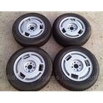 Alloy Wheels SET 4x Cromodora CD-179 "Tron" w/New Dirt Tires (Fiat Bertone X1/9 1984-86 + Other FIAT) - RECONDITIONED