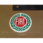 "FIAT" emblem style Decal - 2 1/4" circle (Fiat 124 Spider Coupe X19 128 131 850)
