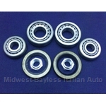 Wheel Bearing Front KIT - 2x each Outer and Inner w/Seals and Nuts (Fiat 850 All) - NEW