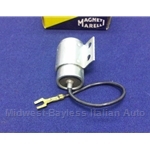 Distributor Ignition Condenser - Short Wire (Fiat 124, 131, Lancia w/S144 Dual Point Dist.) - OE NOS