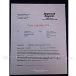 Gift Certificate  $250.00 US Dollars