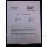 Gift Certificate $50.00 US Dollars