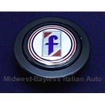 Horn Button Assembly 50mm "f" Logo (Pininfarina 1983-85 + 1979-82 + All MOMO Wheels) - OE NOS