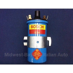 Ignition Coil - For Points-Style Systems - BOSCH Super Blue - Also Pertronix and 123 (Fiat Lancia All) - NEW