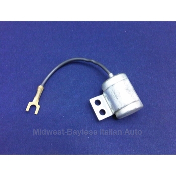 Ignition Condenser - Short Wire (Fiat 124, 131 1975-78 w/Marelli S144CBY Dist.) - NEW