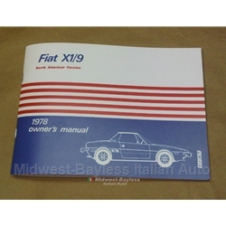      Owners Manual (Fiat X1/9 1978) - NEW