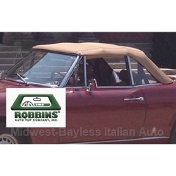    ROBBINS - Convertible Top BEIGE (Tan) Cloth (Fiat 124 Spider 1968-78) - NEW