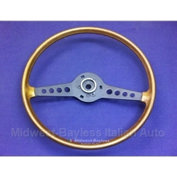 Steering Wheel - 15" Wood Grain (Fiat 124 Spider/Coupe, 850 Spider/Coupe through 1972) - U8.5