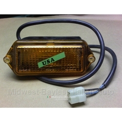 Turn Signal Assembly Front Right Amber (Fiat 124 Sedan 1974) - OE NOS