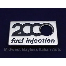 Badge Emblem "2000 Fuel Injection" (Fiat Pininfarina 124 Spider 1980-On) - U8