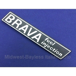 Badge Emblem "Brava Fuel Injection" (Fiat 131 Brava 1980-81) - OE NOS