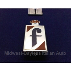        Badge Emblem "f" Side (Fiat 124 Spider 1968-74) - NEW METAL