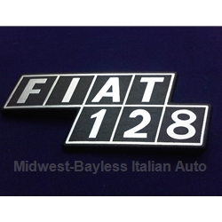 Badge Emblem "Fiat 128" Plastic (Fiat 128 1972-76) - OE NOS