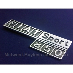 Badge Emblem "Fiat Sport 850" (Fiat 850 Coupe 1970-73) - U8
