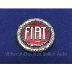 Badge Emblem "FIAT" 58mm Bronze Enamel - FACTORY OE (Fiat X1/9, 124, 128, 850, 131) - U8.5