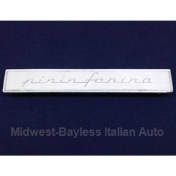 Badge Emblem "Pininfarina" - Thin Script - Side Quarter Panel (Pininfarina 124 Spider 1983 + Other Italian) - U8