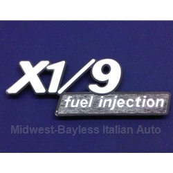Badge Emblem "X1/9 Fuel Injection" (Fiat X1/9 1980-82 North America) -U8