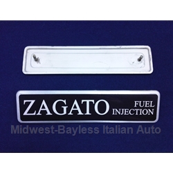  Badge Emblem "ZAGATO FUEL INJECTION" (Lancia Beta 1981-82) - U8.5 / DECAL