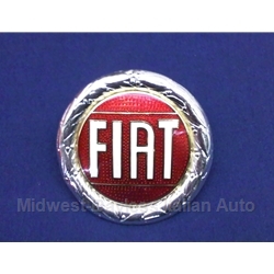        Badge Emblem "FIAT" 58mm Silver Enamel (Fiat X1/9, 124, 128, 131) - NEW