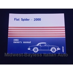      Owners Manual (Fiat 124 Spider 2000 1981 + 1980 Fuel Injected) - NEW  