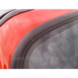      Rubber Windshield Glass Outer Edging / Trim - BLACK RUBBER (Fiat Bertone X1/9, 128, Lancia) - NEW